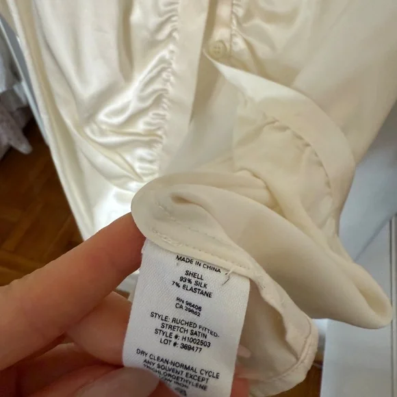 Theory chameusse cream silk blouse - Picture 3 of 4